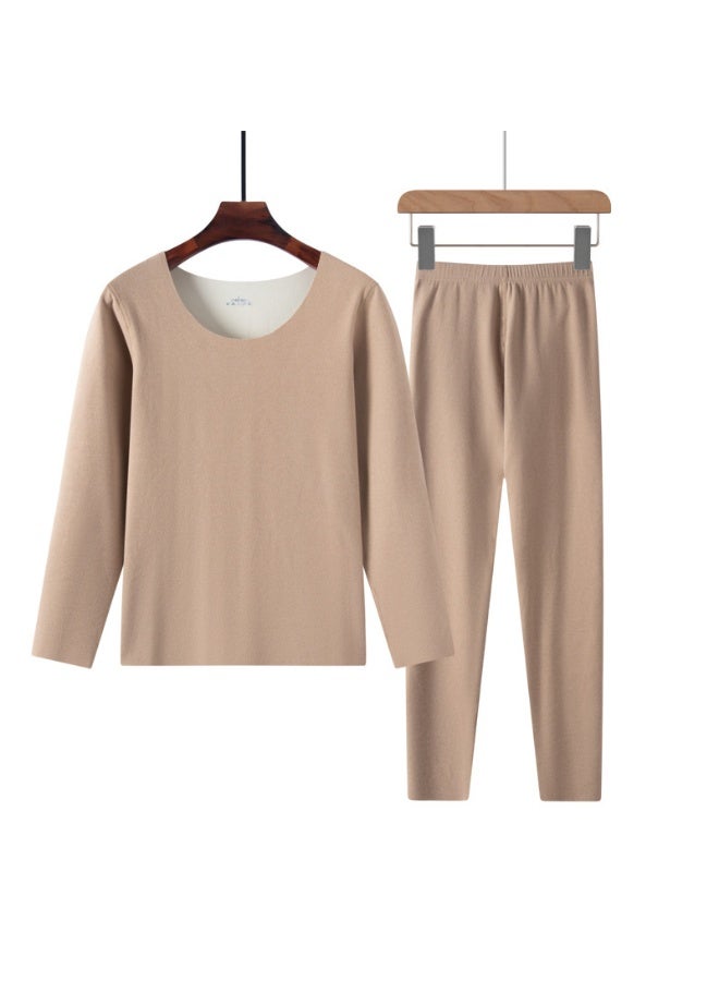 NIBEMINENT 2 Pcs  Thermal Underwear Set Of Women's Non-marking Home Wear Wear Grinding Hair Pajamas Autumn Clothes And Pants Clothing