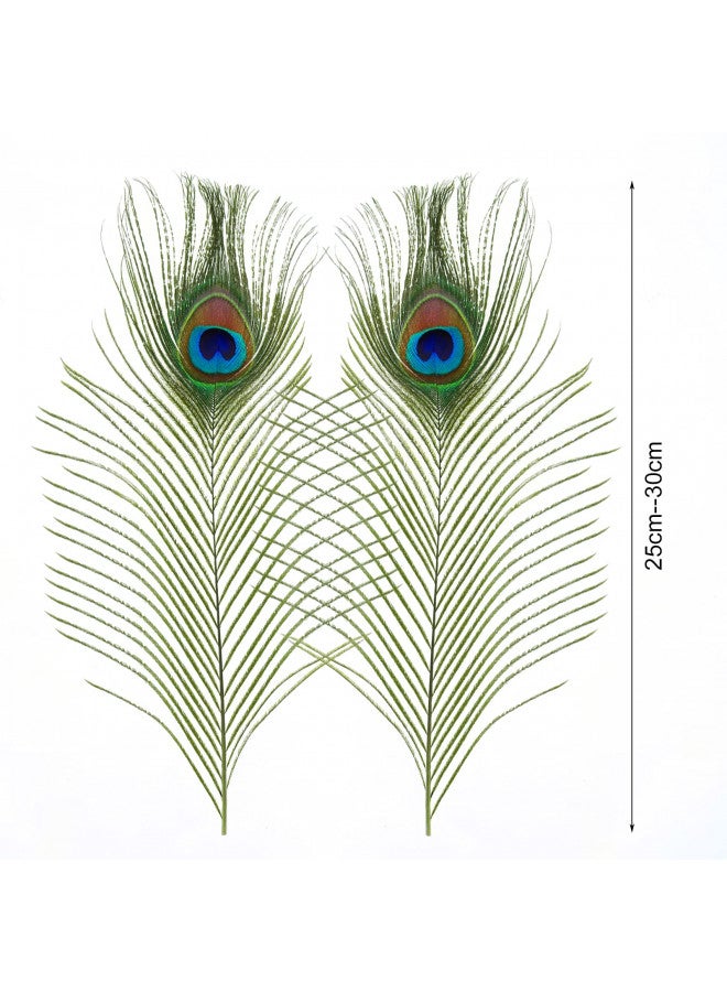 MWOOT 50Pcs Peacock Feathers, Green Peacock Eye Feathers for DIY Crafts Art, Peacock Tail Feathers for Carnival Revelry Masquerade Costume Wedding Holiday Party Decoration (28-32CM) - Image 3