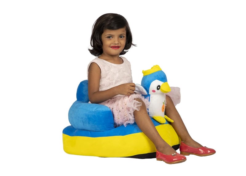 AVSHUB AVSHUB Baby Sofa Seat Chair Penguin Shape Baby Supporting Seat Soft Plush Cushion and Chair for KidsBaby Blue - Image 1