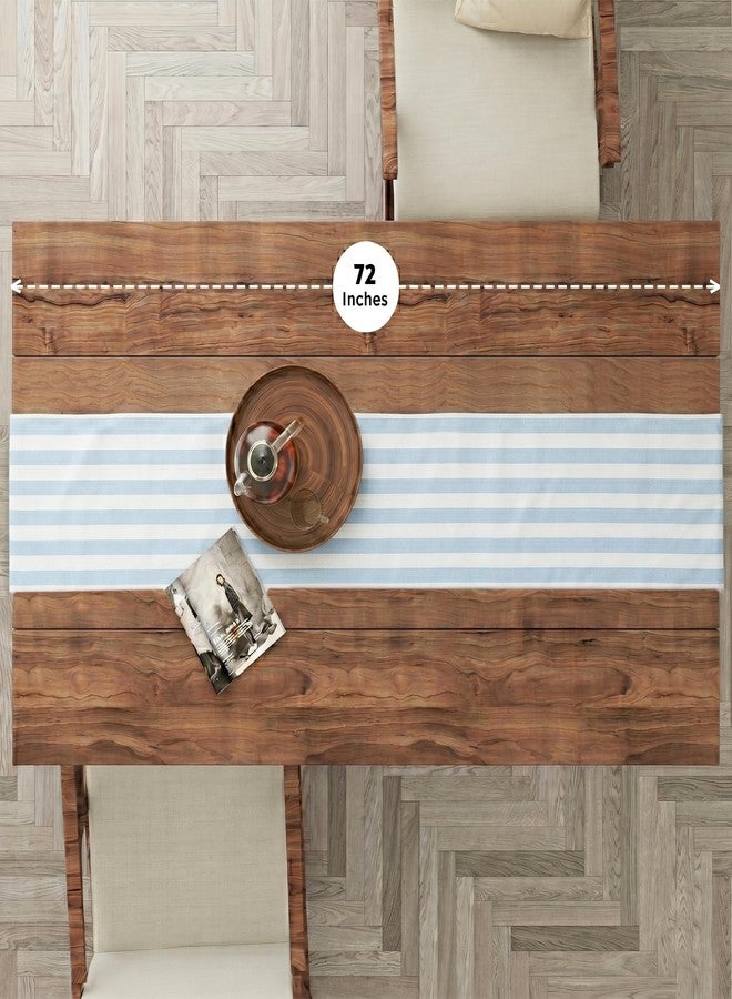 Folkulture Table Runner 72 Inches Long Blue & White Striped Cotton Coastal Farmhouse Table Runner for Dining Table, Summer Table Decor, Kitchen Decor, Wedding & Housewarming Gifts - Image 2