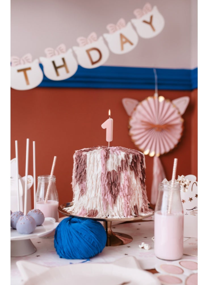 PartyDeco Light Pink Number Candle 1 - Image 2