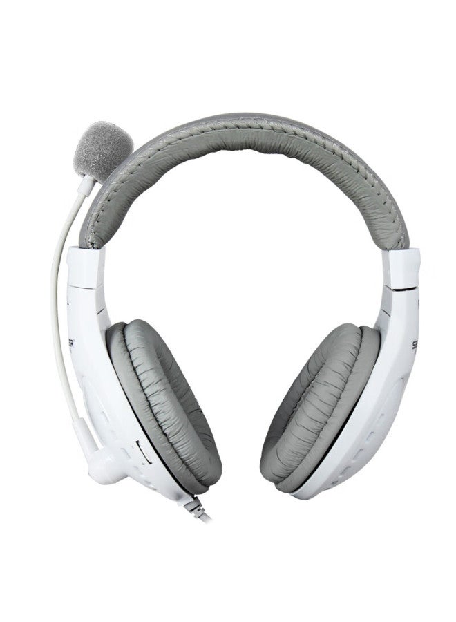 salar Soul A566 Over-ear Study Headphones With Microphone For English Listening, Speaking, Exams, Online Courses, Computer-based Conversations, Compatible With Laptops And Desktop Computers, White With Dual - Image 1