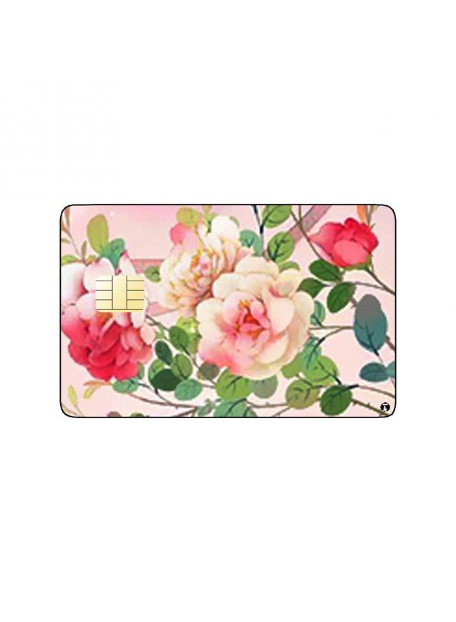 RKN PRINTED BANK CARD STICKER Beautiful Colorful Roses Drawing - Image 2