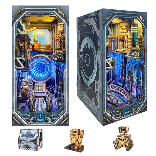STRUCWOOD Cyberpunk Book Nook KitDIY Dollhouse Kit 3D Wooden Puzzles with LED Futuristic DecorBirthday Christmas Home Decor for Teens Adults Planetary EraSQ27 - Image 1