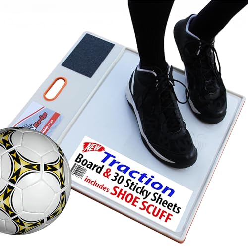 StepNGrip Basketball Sticky Mat Traction Board with Shoe Scuff Pad - 30 Sheets, No Slip White Court Grip Mat for Wood Surfaces - Enhances Shoe Traction and Game Performance - 19" x 21" - Image 1