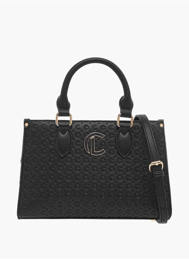 Le Confort Monogram Embossed Tote Bag with Handles and Adjustable Straps