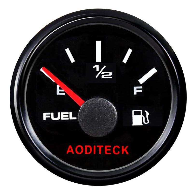 AODITECK 24033ohm Marine Fuel Gauge for Boat Gas Gauge Fuel Level Gauge for Car Truck Vehicle Diesel Automotive Replacement Aftermarket Gauge for Car Truck Vehicle SUV with Backlight