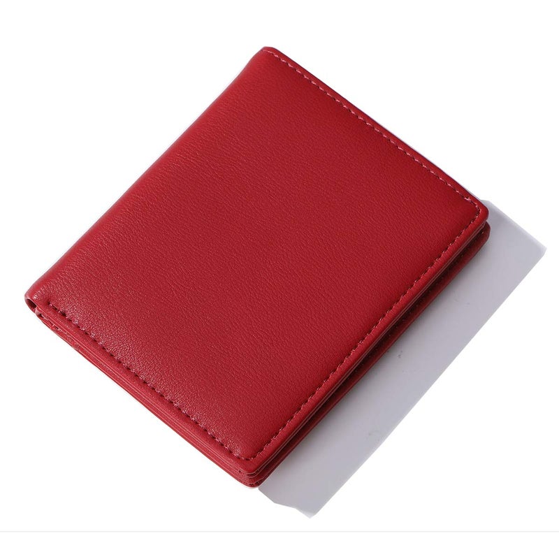AnnabelZ Women Wallets Small Bifold Leather Pocket Wallet Ladies Mini Short Purse (Dark Red) - Image 5