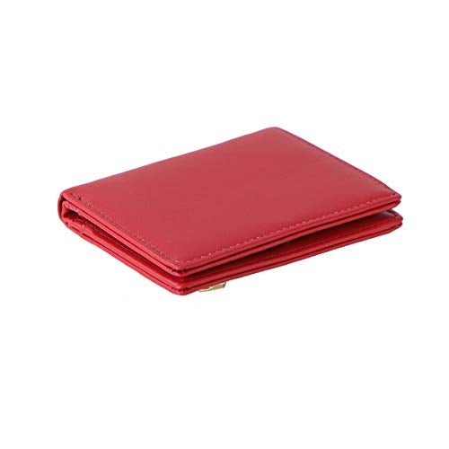 AnnabelZ Women Wallets Small Bifold Leather Pocket Wallet Ladies Mini Short Purse (Dark Red) - Image 4