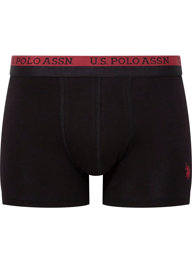 U.S. Polo Assn. BASE. POLO ASSN. Men's Printed-Claret Red-Black 3-Piece Boxer 80522