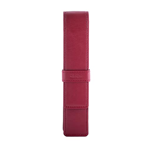 DiLoro Leather Single Pen Case Pencil Pouch Holder for One Fountain Ballpoint Rollerball Pen and Pencil (Red) - Image 1