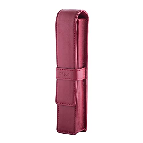 DiLoro Leather Single Pen Case Pencil Pouch Holder for One Fountain Ballpoint Rollerball Pen and Pencil (Red) - Image 2