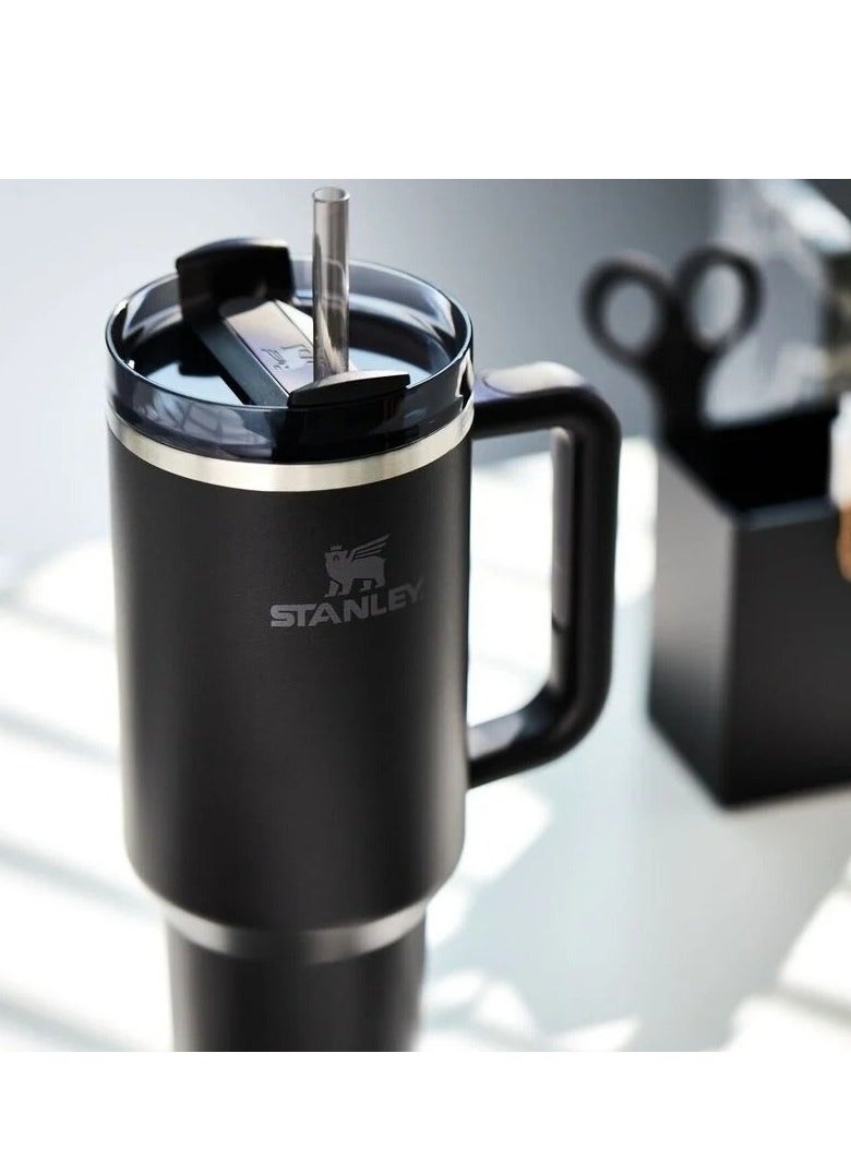 Stanley Quencher H2.0 FlowState Vacuum Insulated Tumbler – 40 oz Black Stainless Steel Travel Mug with Leakproof Lid & Straw, Double-Walled Insulation Keeps Drinks Hot for 7 Hours & Cold for 24 Hours, Durable, Portable & Ideal for Coffee, Water, Smoothies & On-the-Go Hydration  - Image 4