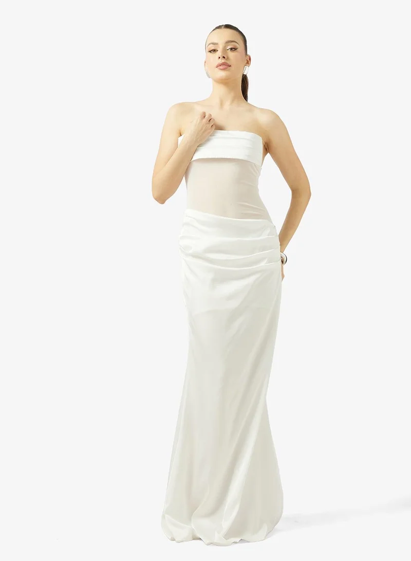Ginger  Bandeau Corset Bodice Dress with Scarf Detail for Women | Best Price UAE