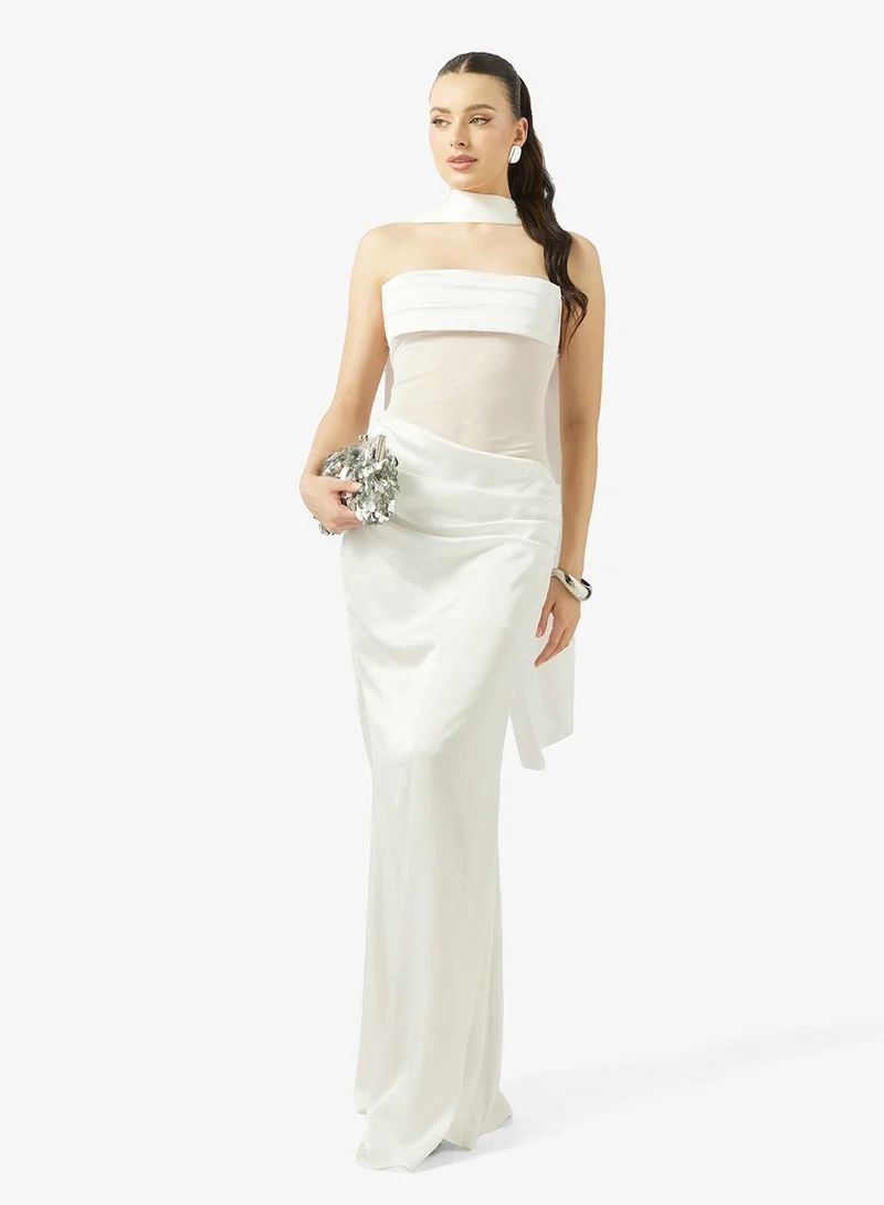 Ginger  Bandeau Corset Bodice Dress with Scarf Detail for Women | Best Price UAE
