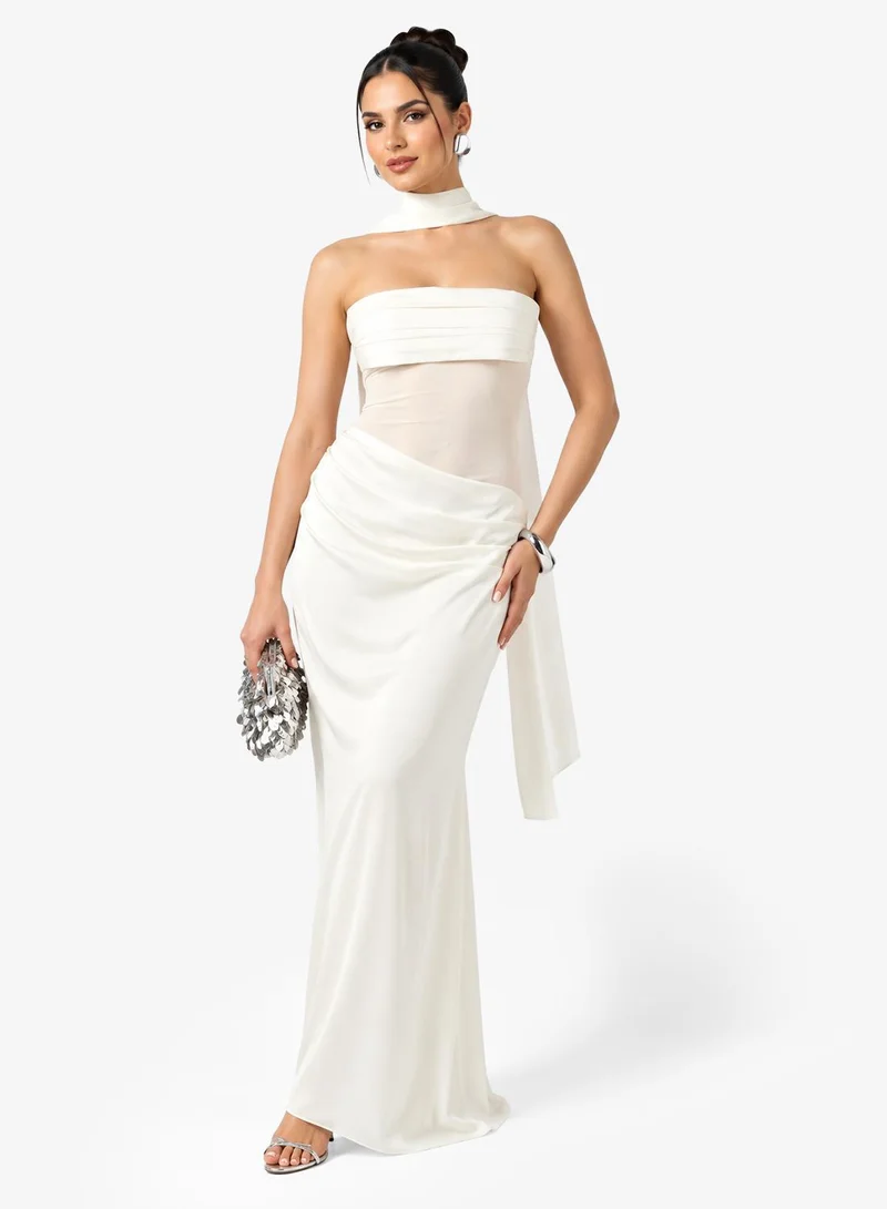 Ginger  Bandeau Corset Bodice Dress with Scarf Detail for Women | Best Price UAE
