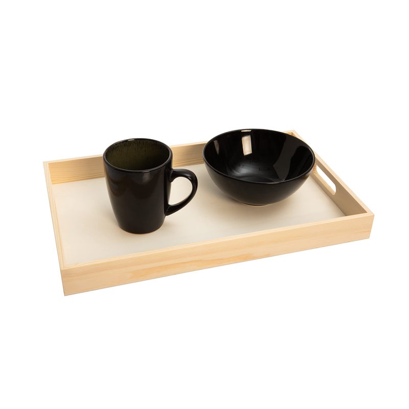 Creative Hobbies Wooden Nested Serving Trays, Unfinished Rectangle Trays with Cut-Out Handles for Crafts, Ottomans, Serving and Home DÃ©cor â€“ Set of 5 - Image 4
