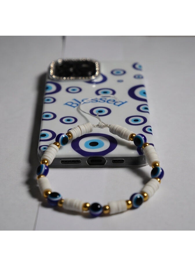 جراب حماية بتصميم عين  مع حبل يد خرز متوافق مع iPhone 13 Pro Max - Image 4