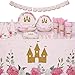 BLUE PANDA Princess Decorations for Birthday Party Kit 194Piece Pink Floral Gold Castle Theme Plates Napkins Cups Cutlery Banner Tablecloth Hats Princess Tea Party Decorations - Image 3