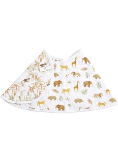 aden + anais Aden + Anais™ Essentials Cotton Muslin Baby Burpy Bib Tanzania-Great Migration  - Image 1