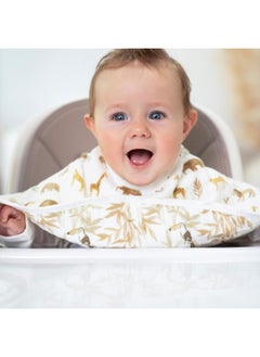aden + anais Aden + Anais™ Essentials Cotton Muslin Baby Burpy Bib Tanzania-Great Migration  - Image 3