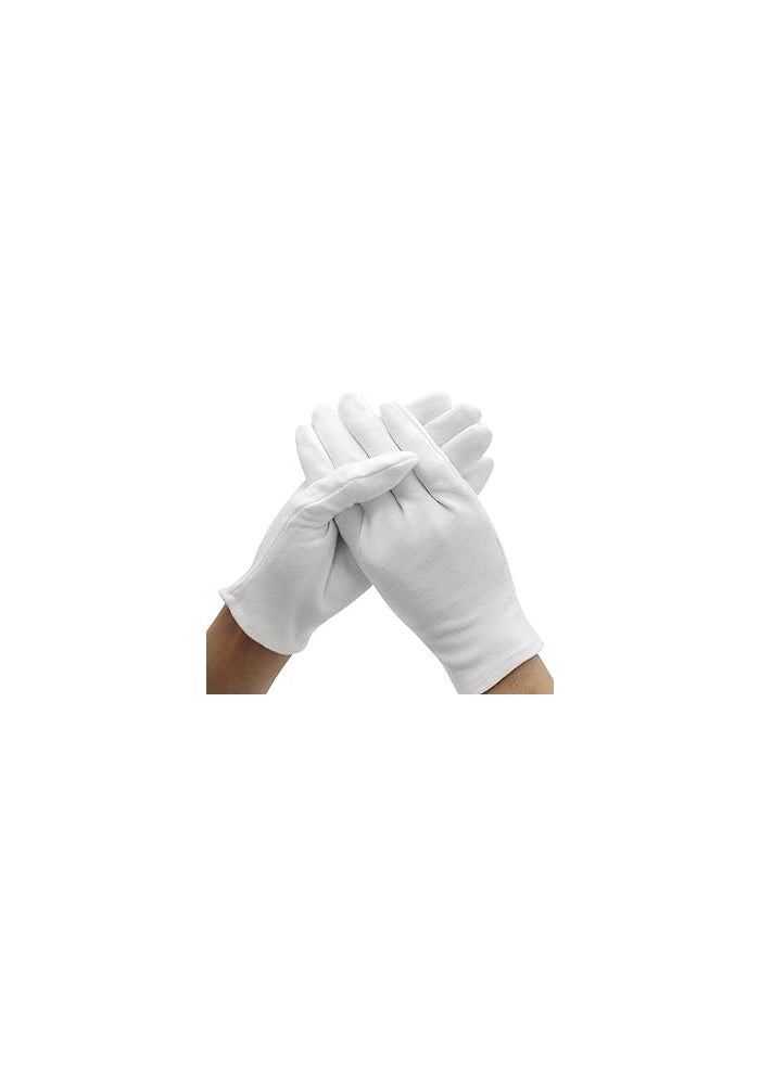 Amariver White Cotton Gloves - 6 Pairs - Image 1