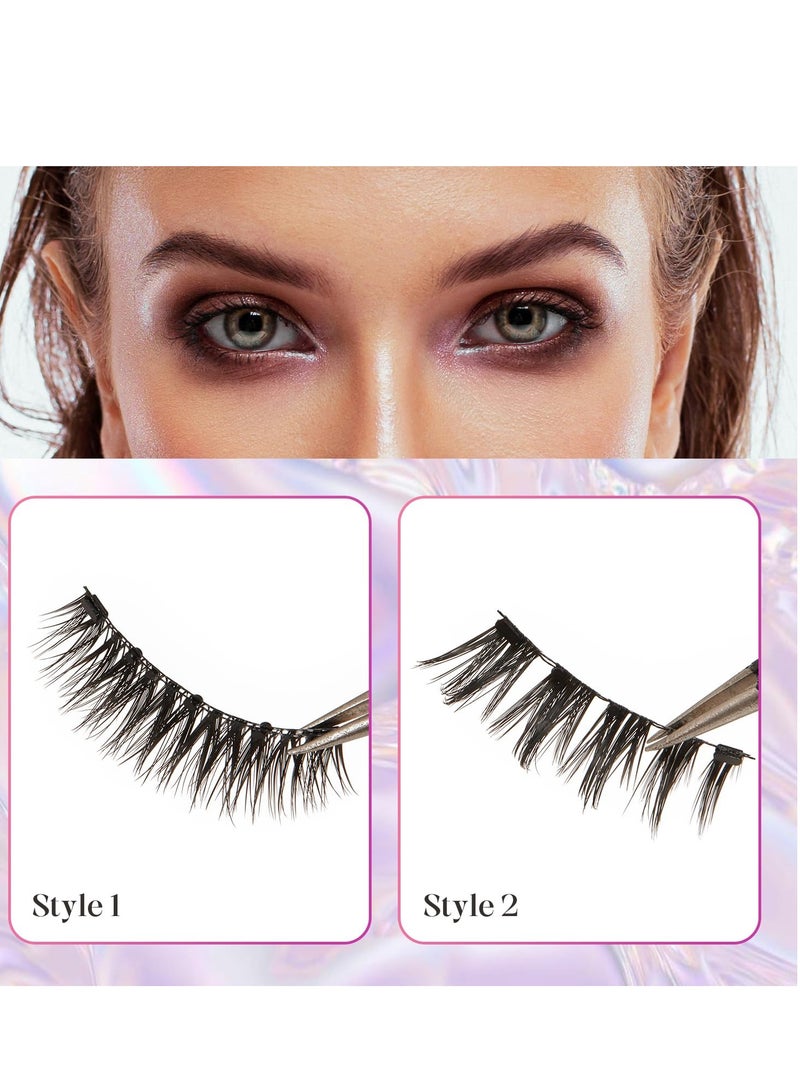 Excefore Magnetic Eyelashes without Eyeliner, Magnetic Eyelashes, No Glue Magnetic Eyelashes False Eyelashes with Magnets Reusable Waterproof Soft Full Eye Magnetic Fake Lashes (Mixed) - Image 5