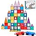 AFUNX Magnetic Tiles102PCS Magnetic Building Blocks 3D Clear Construction Playboards Inspiration Creativity Beyond Imagination Educational Magnet Toy Set for Kids with 2 Cars - Image 4