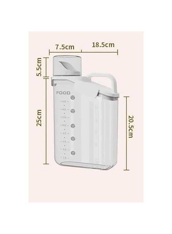 هوكور مجموعة حاويات حبوب مكونة من 3 قطع من ار سي كو، حاوية تخزين طعام محكمة الغلق وعالية الجودة بسعة 2.8 لتر / 2.8 كجم + كوب قياس، صندوق تخزين / موزع ارز بلاستيكي خالٍ من البيسفينول ايه - Image 3