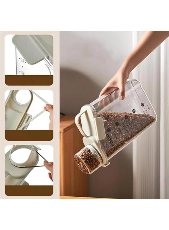 هوكور مجموعة حاويات حبوب مكونة من 3 قطع من ار سي كو، حاوية تخزين طعام محكمة الغلق وعالية الجودة بسعة 2.8 لتر / 2.8 كجم + كوب قياس، صندوق تخزين / موزع ارز بلاستيكي خالٍ من البيسفينول ايه - Image 5