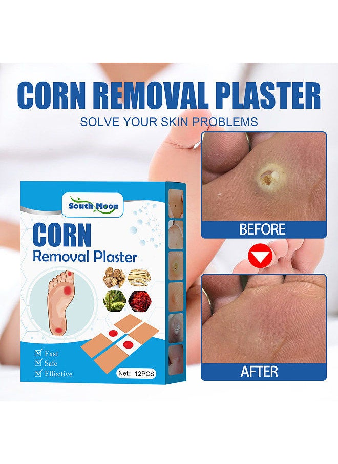 SOUTH MOON - South Moon 12Pcs Corn Removal Plasters Active Ingredients Square Shape Remove Corns Restore Skin - Image 1
