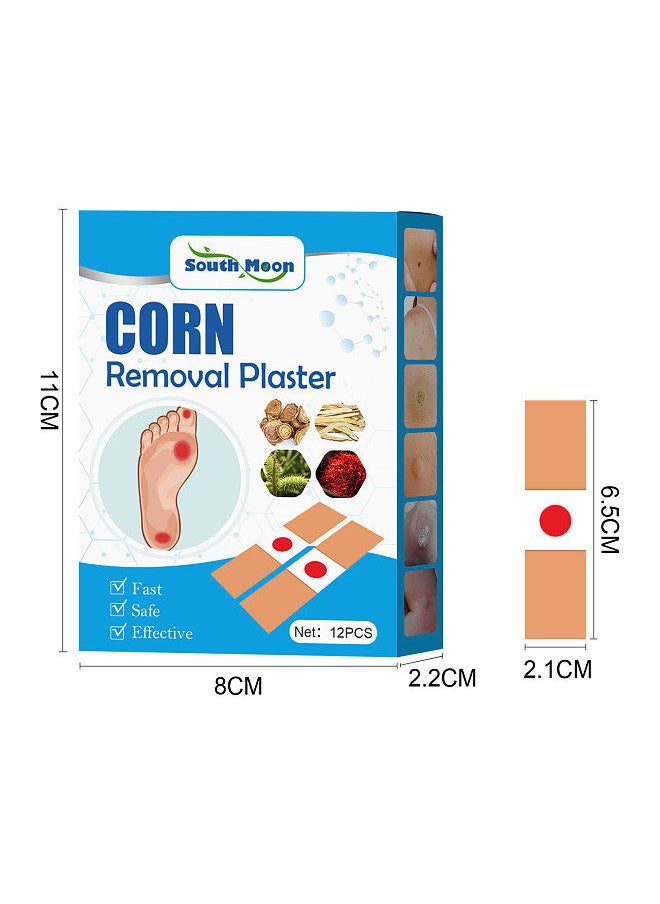 SOUTH MOON - South Moon 12Pcs Corn Removal Plasters Active Ingredients Square Shape Remove Corns Restore Skin - Image 1