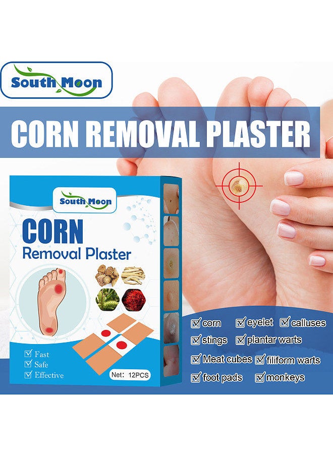 SOUTH MOON - South Moon 12Pcs Corn Removal Plasters Active Ingredients Square Shape Remove Corns Restore Skin - Image 1