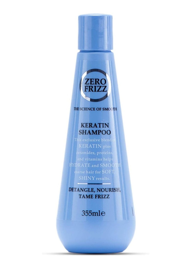 Zero Frizz Zero Frizz Keratin Shampoo 355ml | Anti-Frizz Smoothing Shampoo with Ceramides & Protein | Hydrating Daily Hair Care for Dry, Damaged Hair  - Image 1