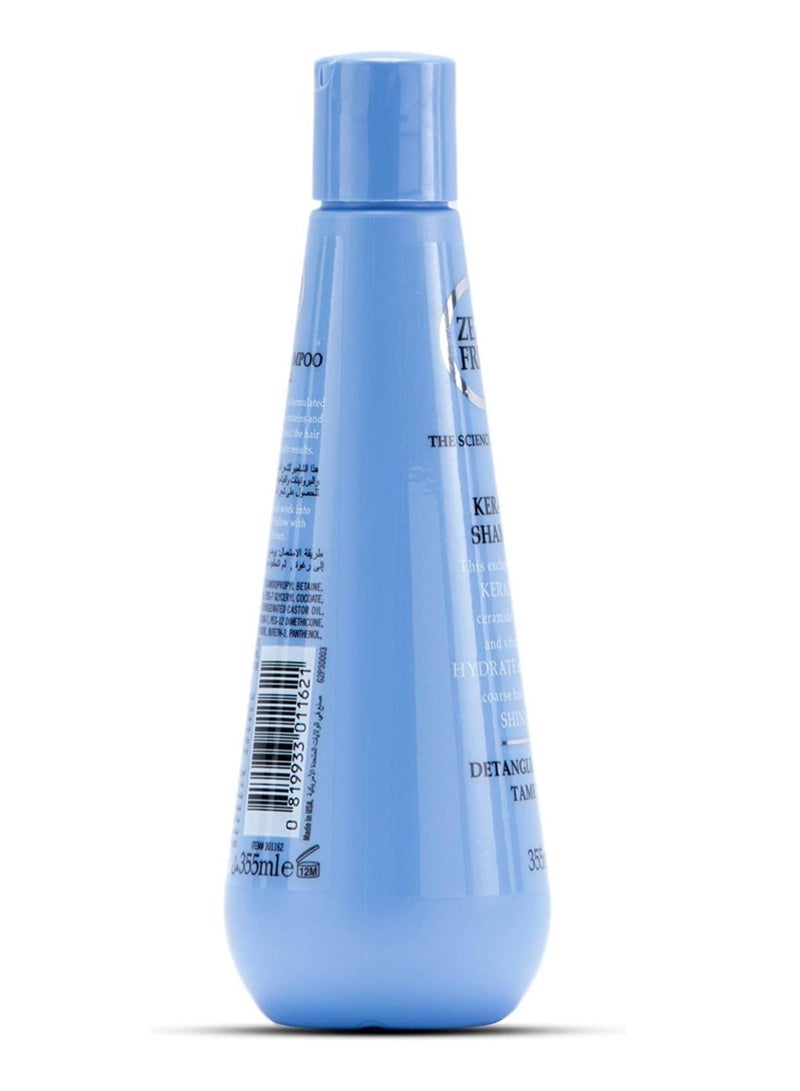 Zero Frizz Keratin Shampoo 355ml | Anti-Frizz Smoothing Shampoo with Ceramides & Protein | Hydrating Daily Hair Care for Dry, Damaged Hair - Image 4