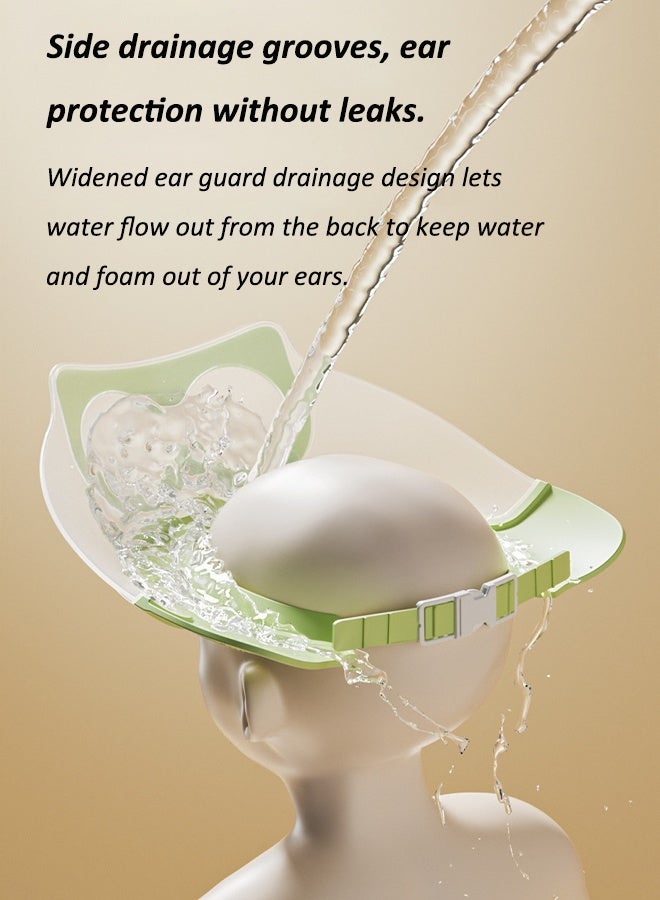 Aissiora Baby Shampoo Protection Soft Hat   Baby See-Through Shampoo Hat   Soft Silicone Water-Blocking Hat   Transparent Eye Protection   Double-Side Water Guide to Protect Ears   Adjustable Head Circumference   Reversible Wearing   Suitable for Children Aged 0-8 - Image 4