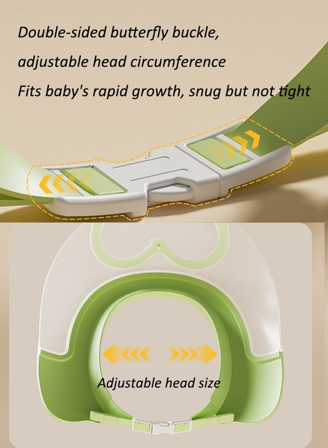 Aissiora Baby Shampoo Protection Soft Hat   Baby See-Through Shampoo Hat   Soft Silicone Water-Blocking Hat   Transparent Eye Protection   Double-Side Water Guide to Protect Ears   Adjustable Head Circumference   Reversible Wearing   Suitable for Children Aged 0-8 - Image 3