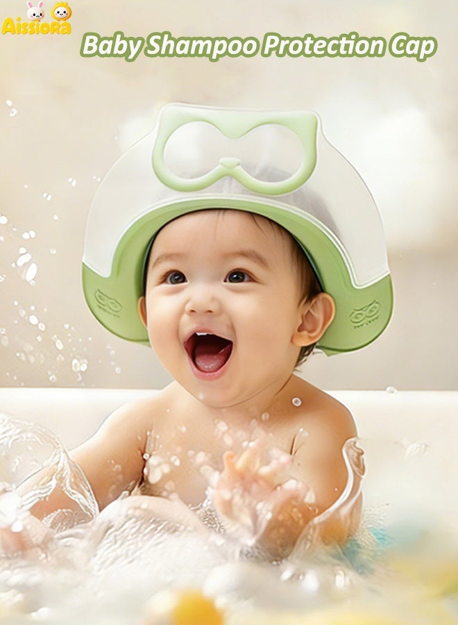 Aissiora Baby Shampoo Protection Soft Hat   Baby See-Through Shampoo Hat   Soft Silicone Water-Blocking Hat   Transparent Eye Protection   Double-Side Water Guide to Protect Ears   Adjustable Head Circumference   Reversible Wearing   Suitable for Children Aged 0-8 - Image 1