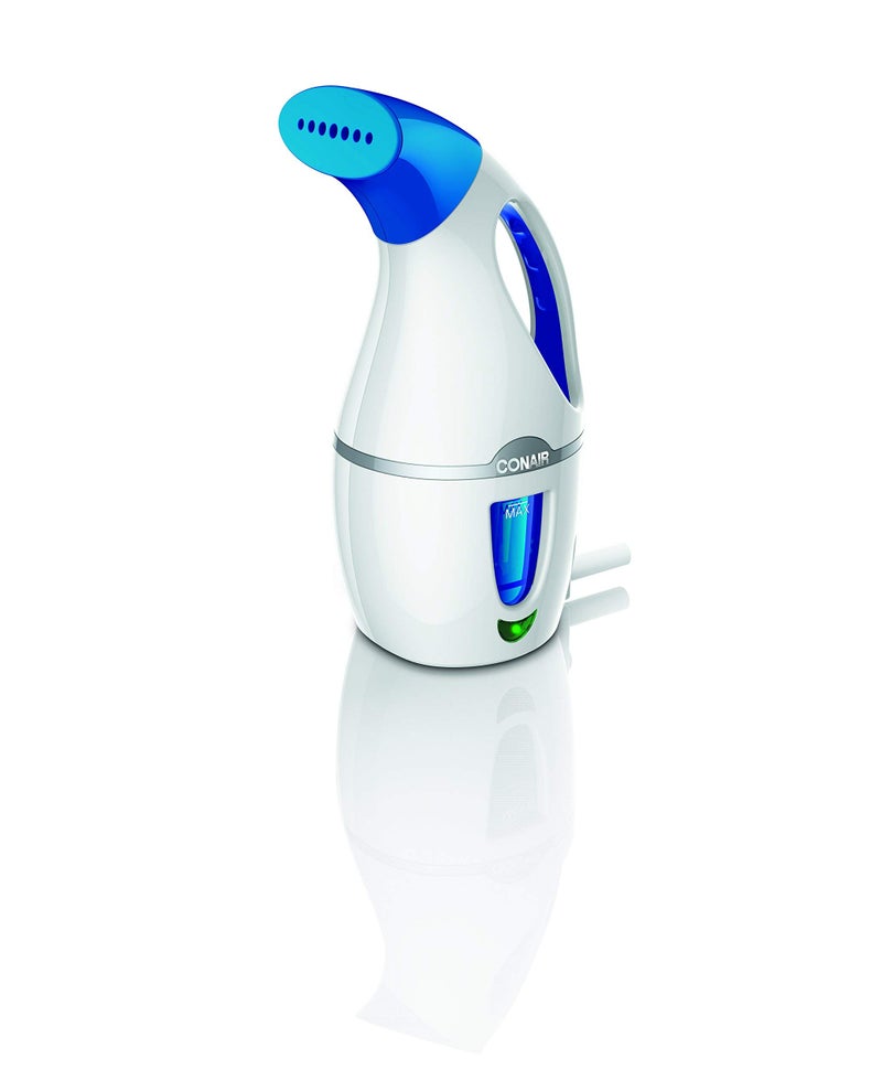 Conair Complete Steam Hand Held Fabric Steamer, 1100W, White/Blue - Image 1