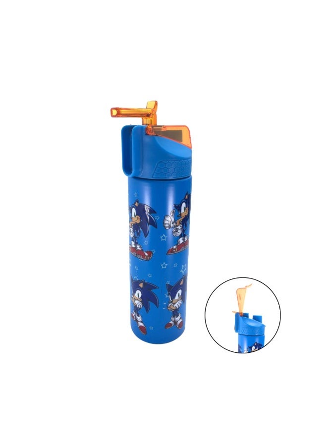 i-kola BLUE SO NI 520 ML Kids Water Bottle for School | BPA-Free Stainless Steel Water Bottle for Boys & Girls | Leakproof, Unbreakable, Easy to Drink, Quick Open Lock (TS-9209 BS 2) - Image 1