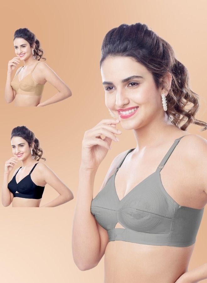 BRIDA Brida Women's Cotton Bra(Kavya Xtrasoft) & High-Waisted Panties Set(Petals)- (Colours & Print May Vary)  - Image 5