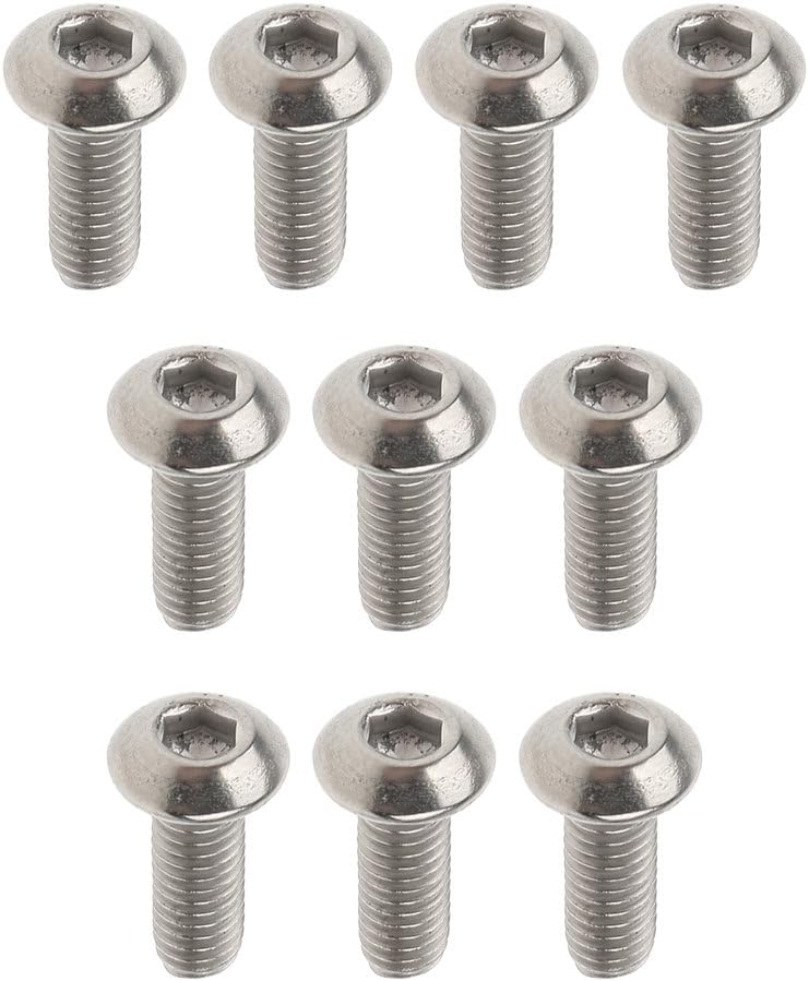 klarako 10pcs/lot M3 Titanium Hex Allen Socket Button Head Screws M3 x 6mm/8mm/10mm/12mm/15mm  Silver, M3 x 10mm - Image 1