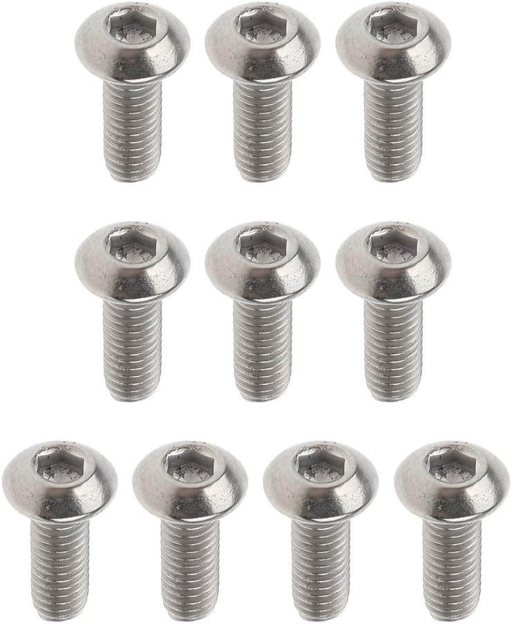 klarako 10pcs/lot M3 Titanium Hex Allen Socket Button Head Screws M3 x 6mm/8mm/10mm/12mm/15mm  Silver, M3 x 10mm - Image 3