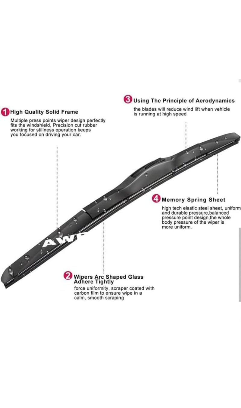 AWB® Hybrid Wiper Blades Compatible with Civic (2005-2008) - Image 4