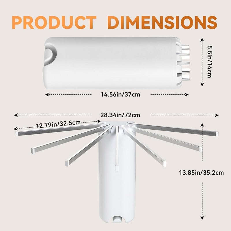 RIVUGJA Foldable WallMounted Clothe Drying Rack SpaceSaving Octopus Design with 7 Adjustable Arms Durable Aluminum Laundry Hanger for Indoor Outdoor Use Ideal for Bathrooms Balconies more - Image 2