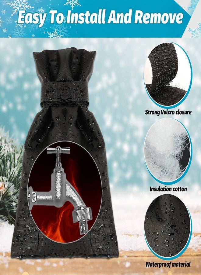 lucdnc Outdoor Faucet Covers for Winter,4 Pack Faucet Cover Freeze Protection,Insulated Anti-Freeze Waterproof Material,Reusable Faucet Cover Socks for Various Faucet Spigot,Pipe,Garden Hose Bib - Image 3