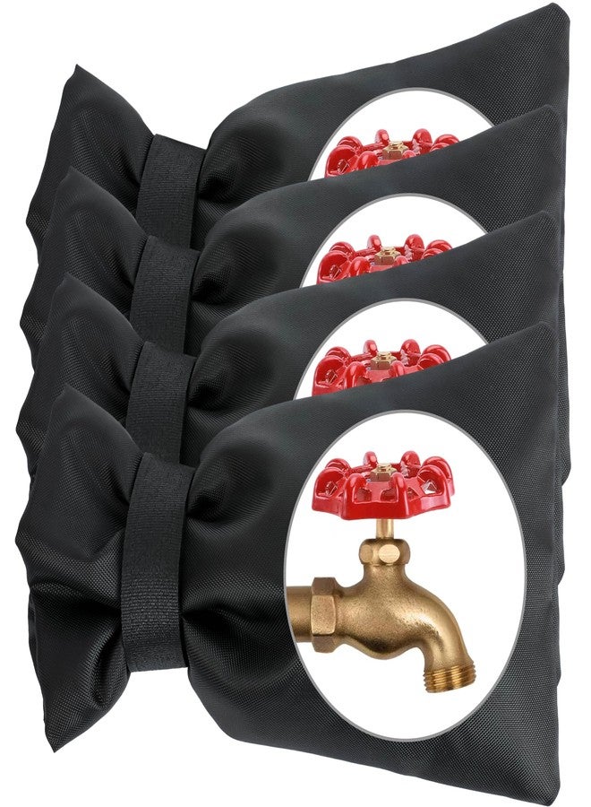 lucdnc Outdoor Faucet Covers for Winter,4 Pack Faucet Cover Freeze Protection,Insulated Anti-Freeze Waterproof Material,Reusable Faucet Cover Socks for Various Faucet Spigot,Pipe,Garden Hose Bib - Image 1