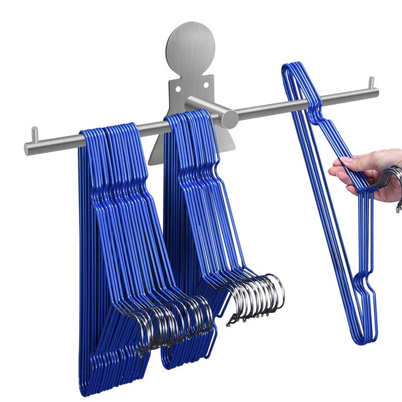Picowe Clothes Hangers Storage Stacker Rack Holder Organizer Wall Mounted Adhesive or Drilling Installation 304 Stainless Steel