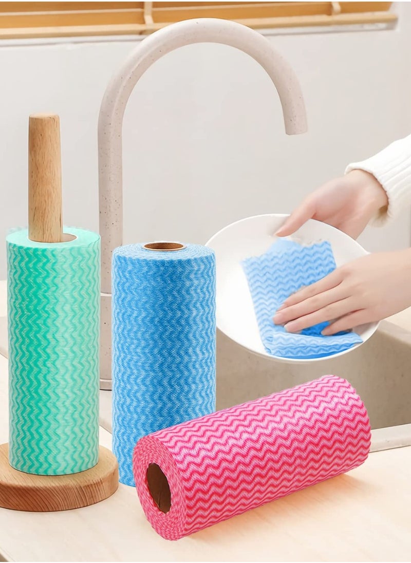 YASHTECH J Cloth Blue, Disposable Cleaning Cloths for Kitchens, Bathrooms & General Areas, Absorbent, Quick-Drying, Washable & Lightweight, 4 Rolls  - Image 3