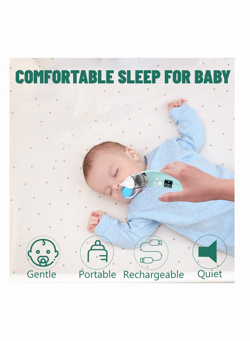 SYOSI Baby Nasal Aspirator, Electric Nose Suction with 4 Silicone Nose Tips for Infants with 3 Levels of Suction&Music Soothing Function Rechargeable Portable for Newborns, Toddlers, Clear Nasal Congestion - Image 3